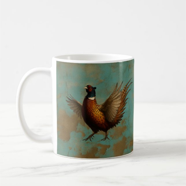 Mug dessin de faisan se pavanant  (Gauche)