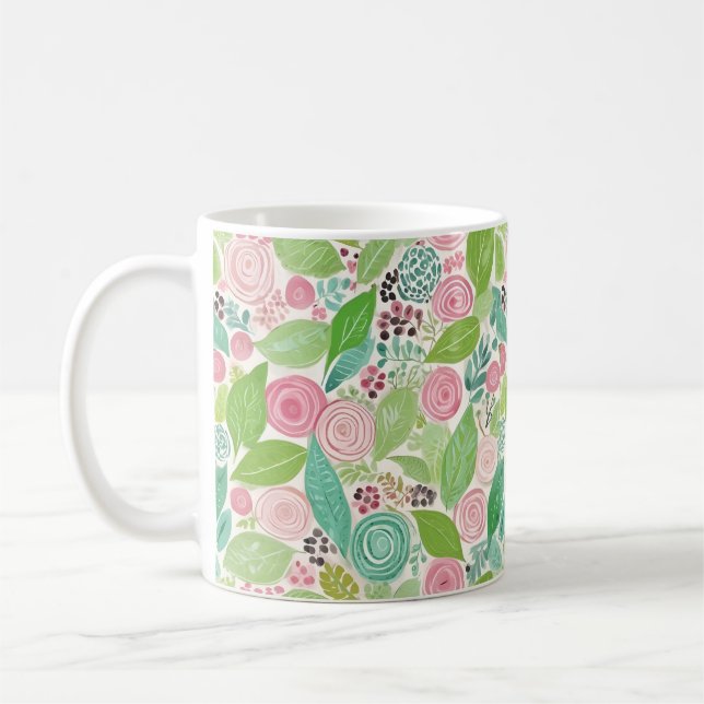 Mug Dessin de fleur le plus mignon (Gauche)