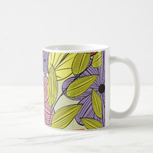Mug Dessin de fleurs primitif rétro