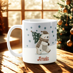 Mug Dessin de flocons de neige d'ours polaire mignon N