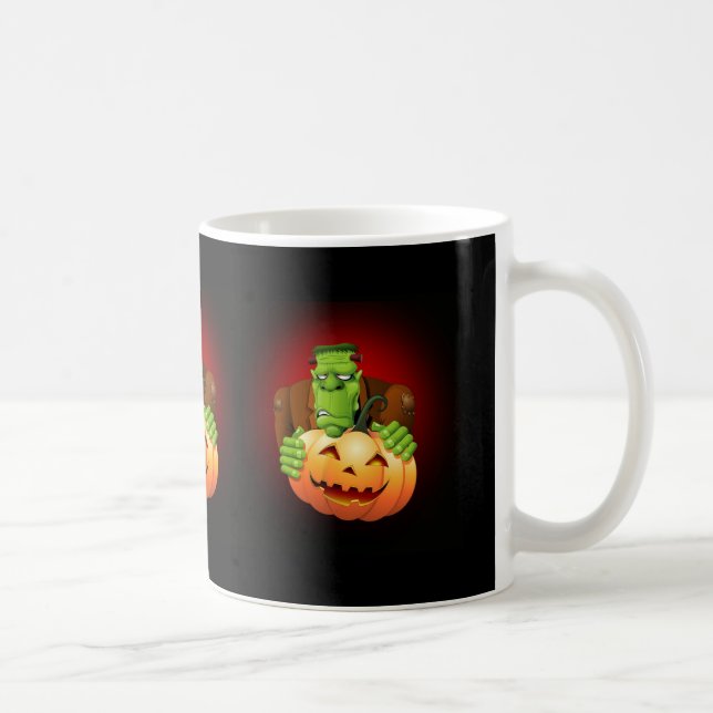 Mug Dessin de Frankenstein Monster avec Citrouille (Droite)