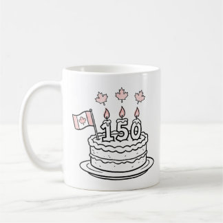 Mug Dessin de gâteau d'anniversaire Canada 150