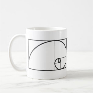 Mug Dessin de géométrie minimale à spirale dorée
