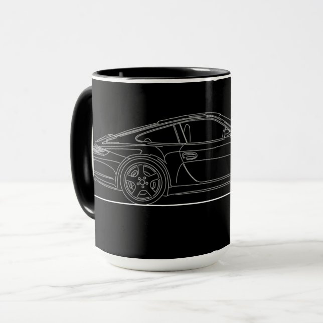 Mug Dessin de la ligne 997 de la voiture de sport alle (Devant gauche)