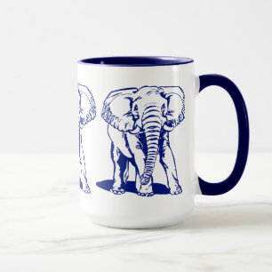 Mug Dessin de la ligne bleue Eléphant de la Marine