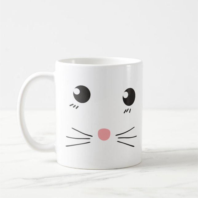 Mug Dessin de la ligne de face du chat (Gauche)