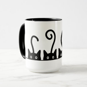 Mug Dessin de la ligne droite. Trois chatons. Journée