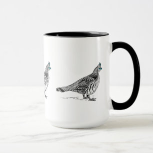 Mug Dessin de la ligne noire - Oiseau de Groupement