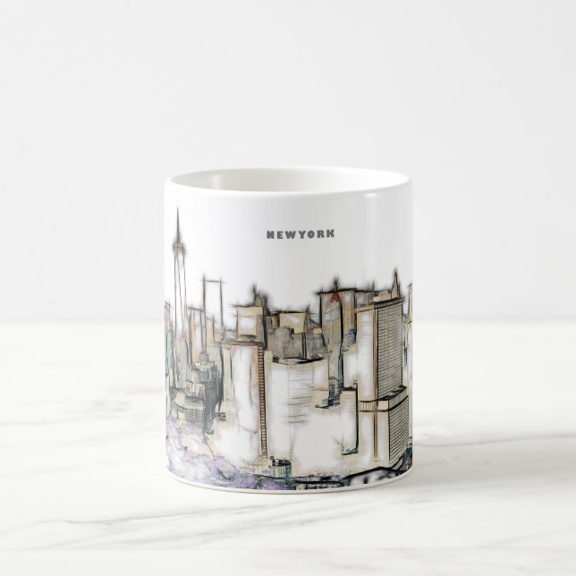 Mug Dessin de la skyline noir et blanc de la ville de  (Centre)