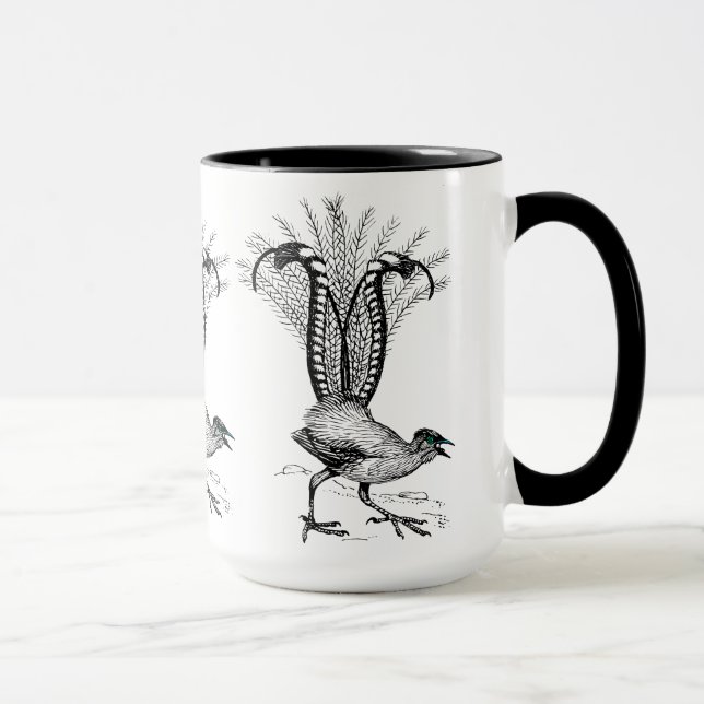 Mug Dessin de ligne noire - Lyre Bird (Droite)