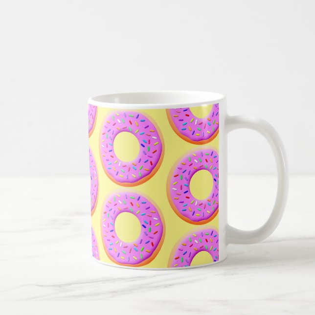 Mug Dessin De Mignonne Donut Avec Des Saupoudrages (Droite)