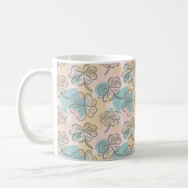 Mug Dessin de motif floral Pastel dessiné à la main (Gauche)