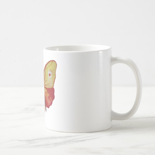 Mug Dessin de papillon jaune orange (Droite)