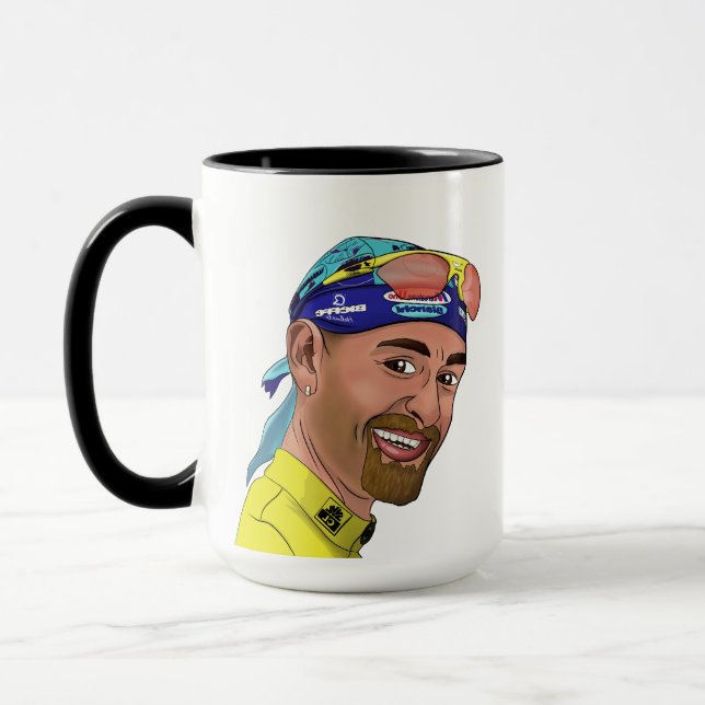 Mug Dessin de Portrait Numérique Marco Pantani Il Pira (Gauche)