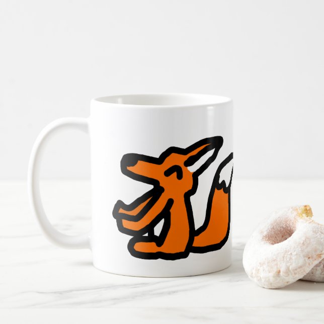 Mug Dessin de renard amusant (Avec donut)