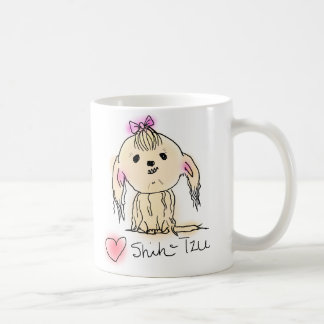 Mug Dessin de Shih Tzu Doodle Femelle Mignon
