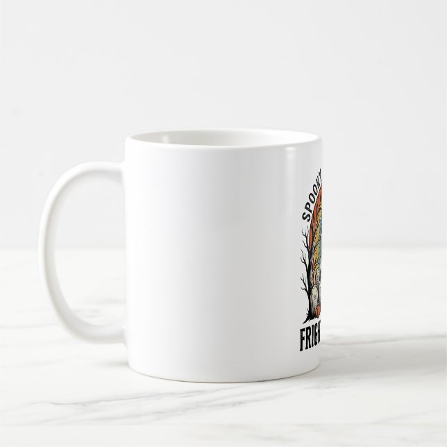 Mug Dessin de silhouette de cimetière de sorcière vint (Gauche)