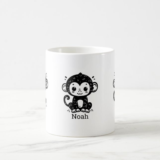 Mug Dessin de Singe Bébé mignon - Kawaii Nursery Art (Centre)