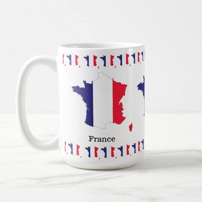 Mug Dessin de souvenir de carte avec drapeau français (Gauche)