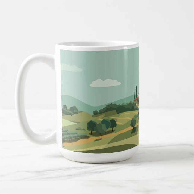 Mug Dessin de village italien paysage (Gauche)