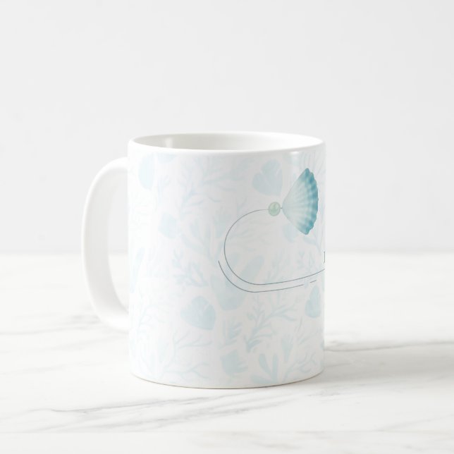 Mug Dessin d'océan à l'aquarelle perle d'été (Devant gauche)