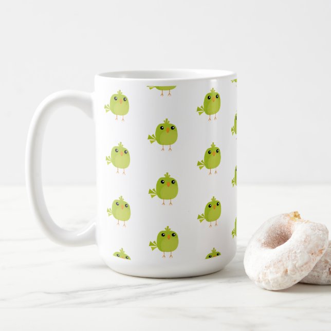 Mug Dessin d'oiseau vert (Avec donut)