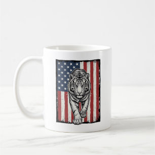 Mug Dessin Drapeau Américain Tigre Gravé Vintage Patri