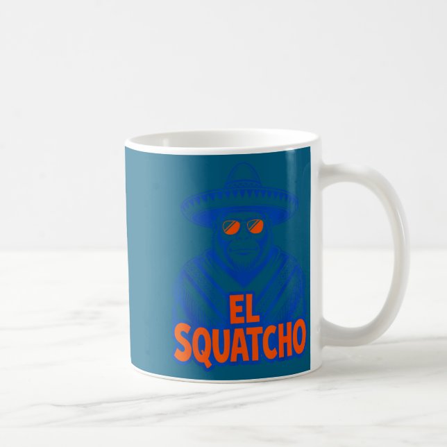 Mug Dessin drôle de bigfoot sasquatch mexicain avec el (Droite)
