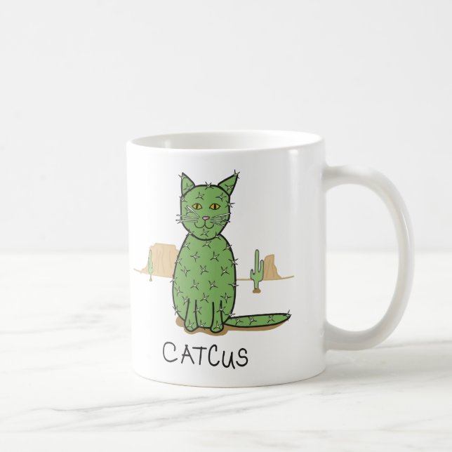 Mug Dessin drôle de cactus "Catcus" (Droite)