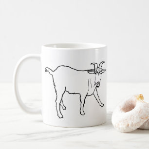 Mug Dessin drôle de chèvre, illustration fantaisiste d