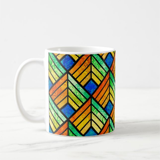 Mug Dessin d'un vitrail. Motif transparent (Gauche)