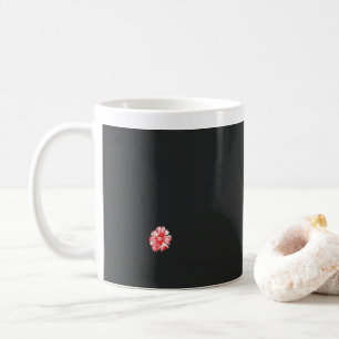 Mug dessin d'une fleur rouge sur un arrière - plan bla