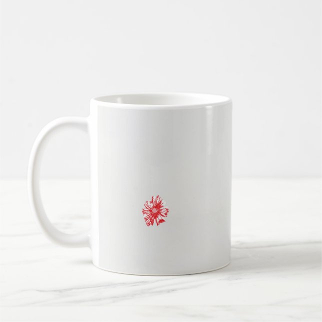 Mug dessin d'une fleur rouge sur un arrière - plan bla (Gauche)