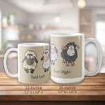 Mug Dessin en mouton beige<br><div class="desc">Caricature de mouton beige. Texte personnalisé.</div>