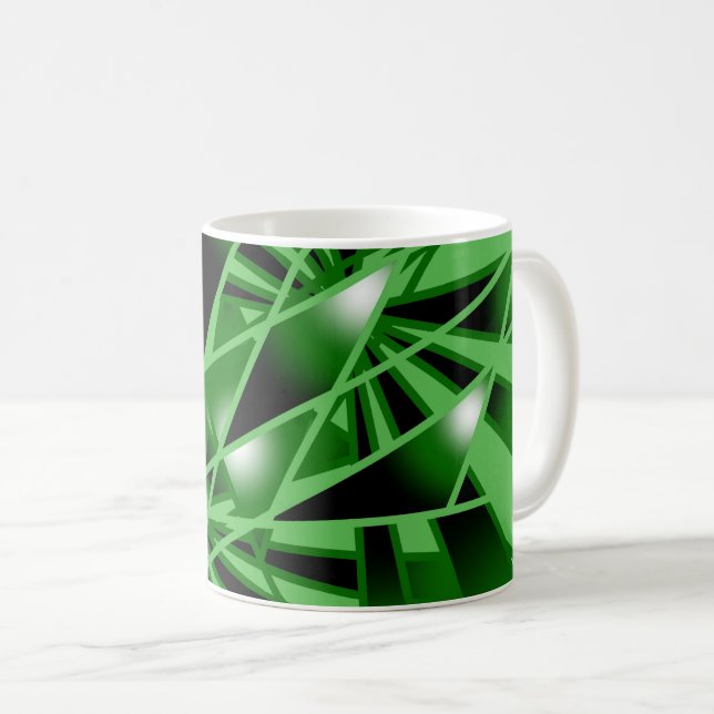 Mug Dessin en perspective de fond couleur dégradé vert (Devant droit)