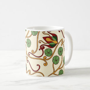Mug dessin floral inspiré de l'Art nouveau