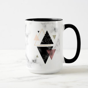 Mug Dessin géométrique de marbre en métal