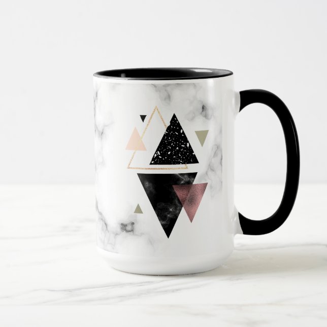 Mug Dessin géométrique de marbre en métal (Droite)