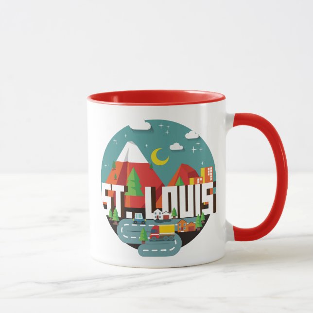 Mug Dessin géométrique de St Louis, Missouri (Droite)