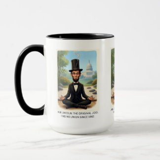 Mug Dessin humoristique d'Abe Lincoln en yoga - Le Y o