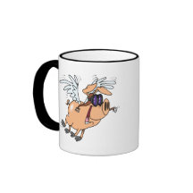 dessin humoristique flyer cochon volant