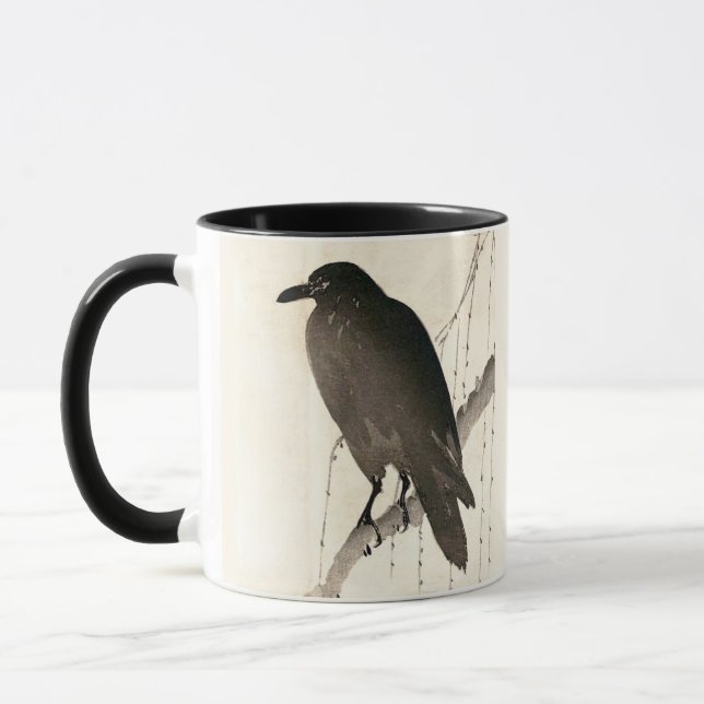 Mug Dessin japonais d'un corbeau (Gauche)