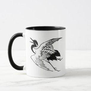 Mug Dessin japonais vintage d'une grue