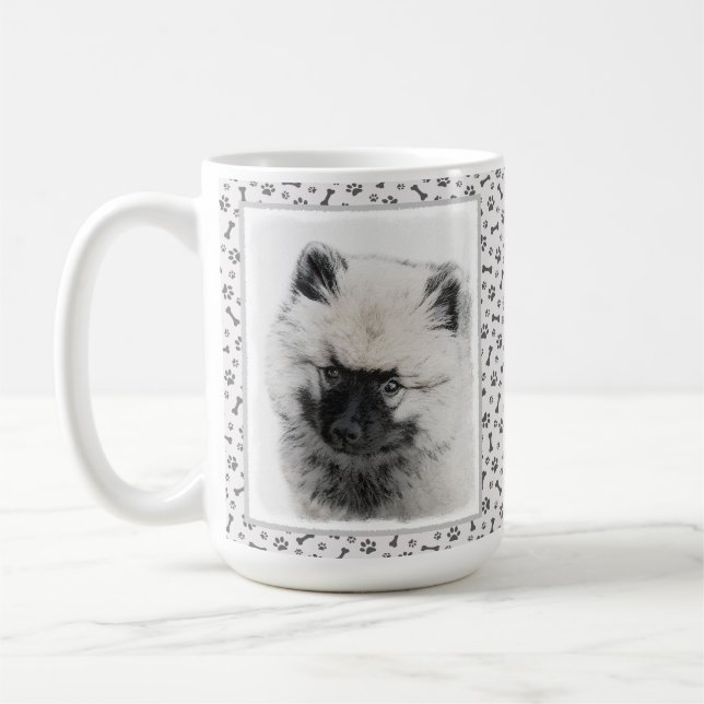 Mug Dessin Keeshond Chiot - Joli dessin original Chien (Gauche)