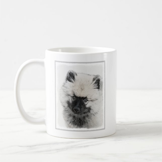Mug Dessin Keeshond Chiot - Joli dessin original Chien (Gauche)