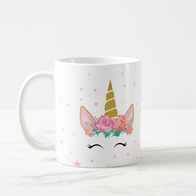 Mug dessin mignon de la licorne (Gauche)