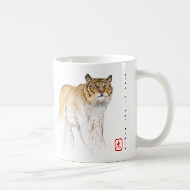 Mug Dessin original Tigre chinois Année Anniversaire W (Droite)