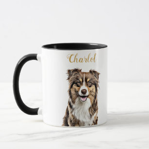 Mug Dessin personnalisé Collie Chien personnalisé
