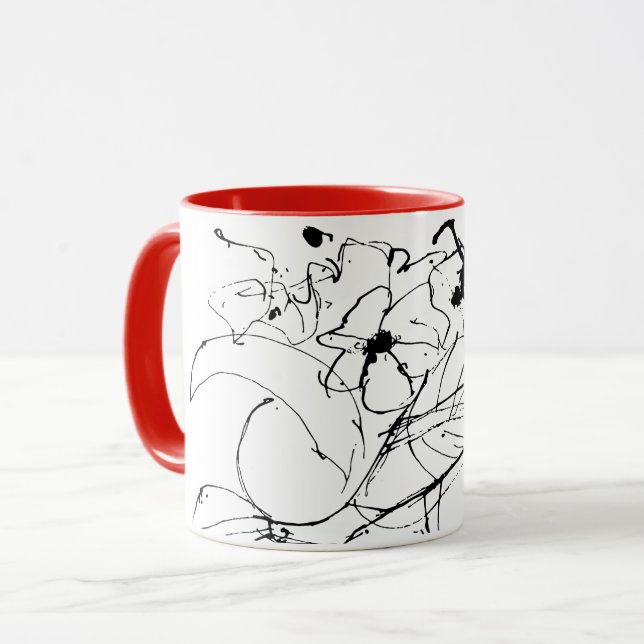 Mug Dessin Plante Abstrait (Devant gauche)