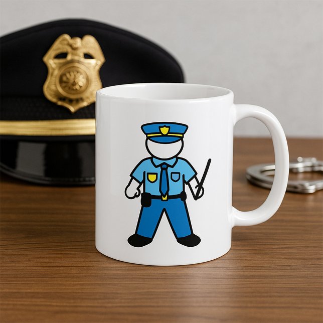 Mug Dessin policier Agent amusant application de la lo (Créateur téléchargé)
